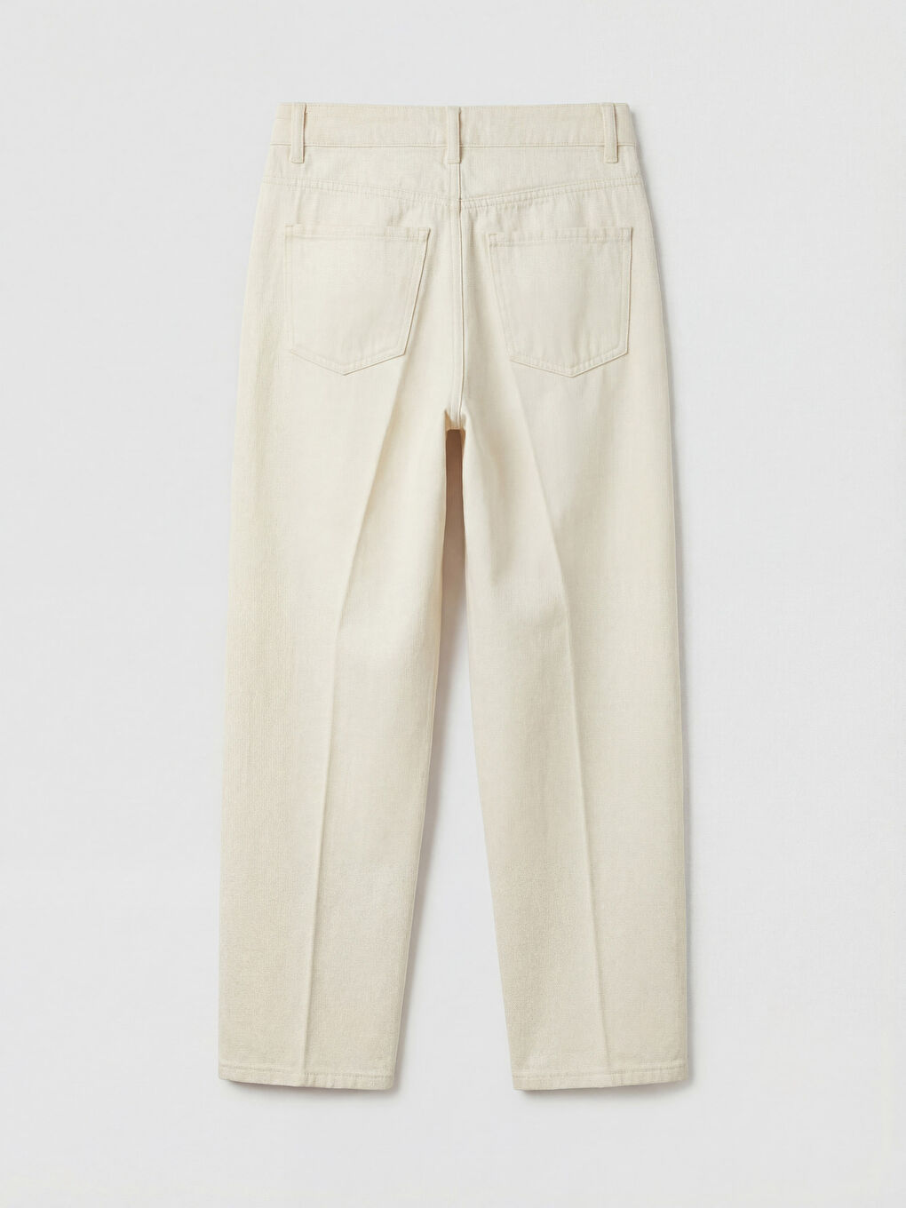 Ekru Barrel Fit Kadın Jean Pantolon-1