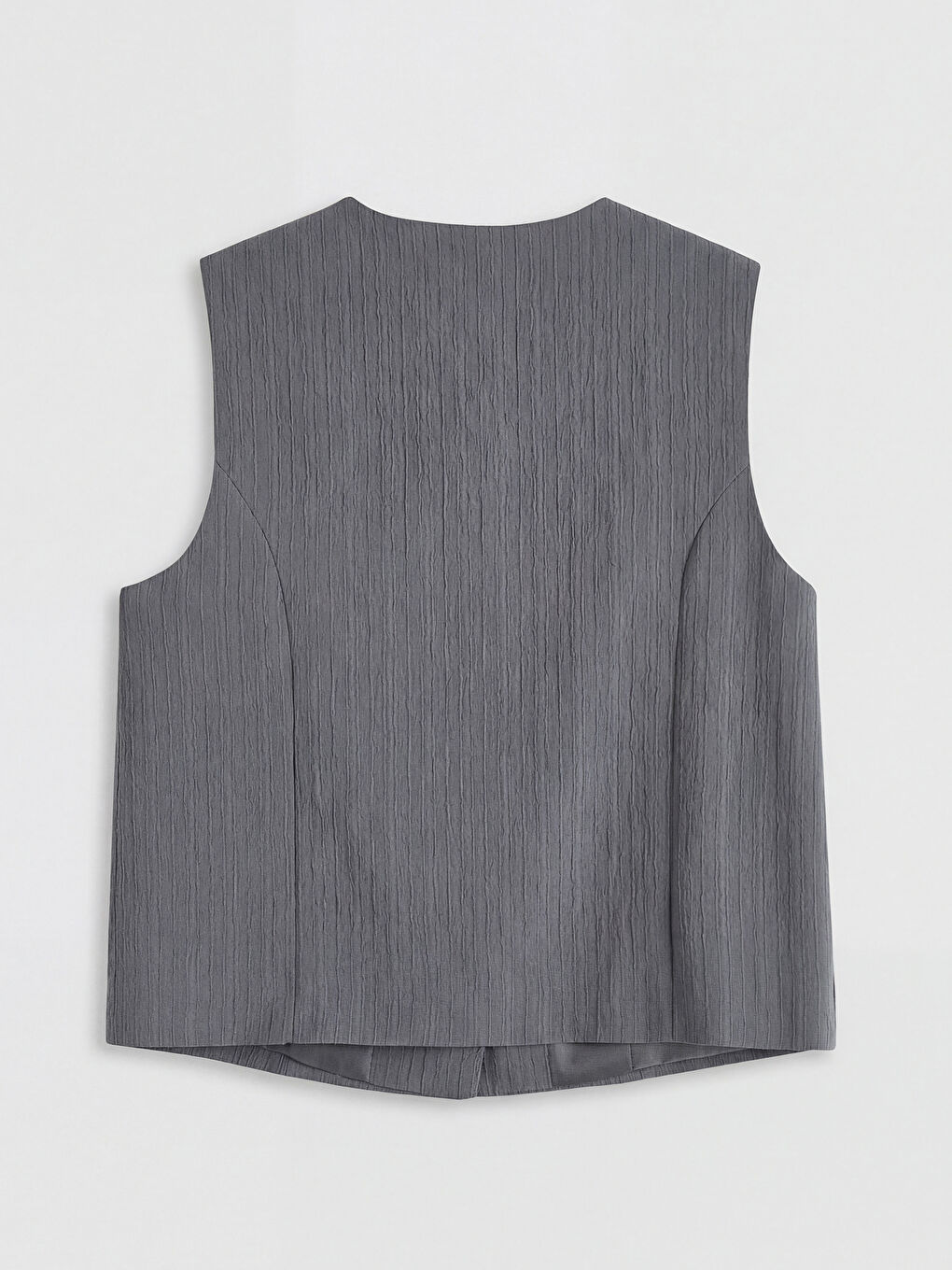 Gri Bisiklet Yaka Kadın Klasik Yelek-1