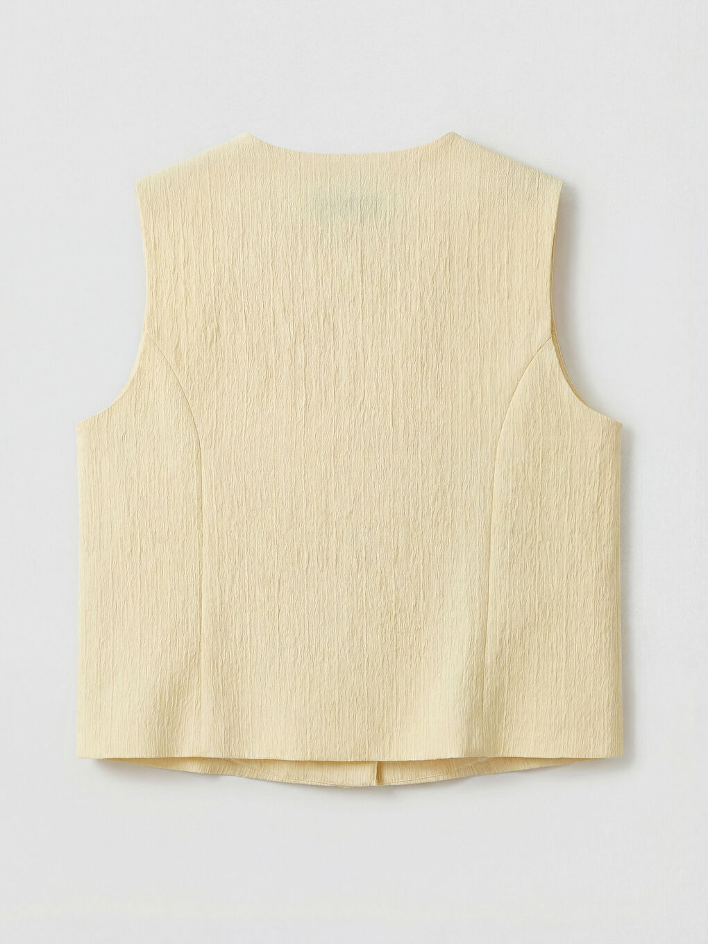 Sarı Bisiklet Yaka Kadın Klasik Yelek-1