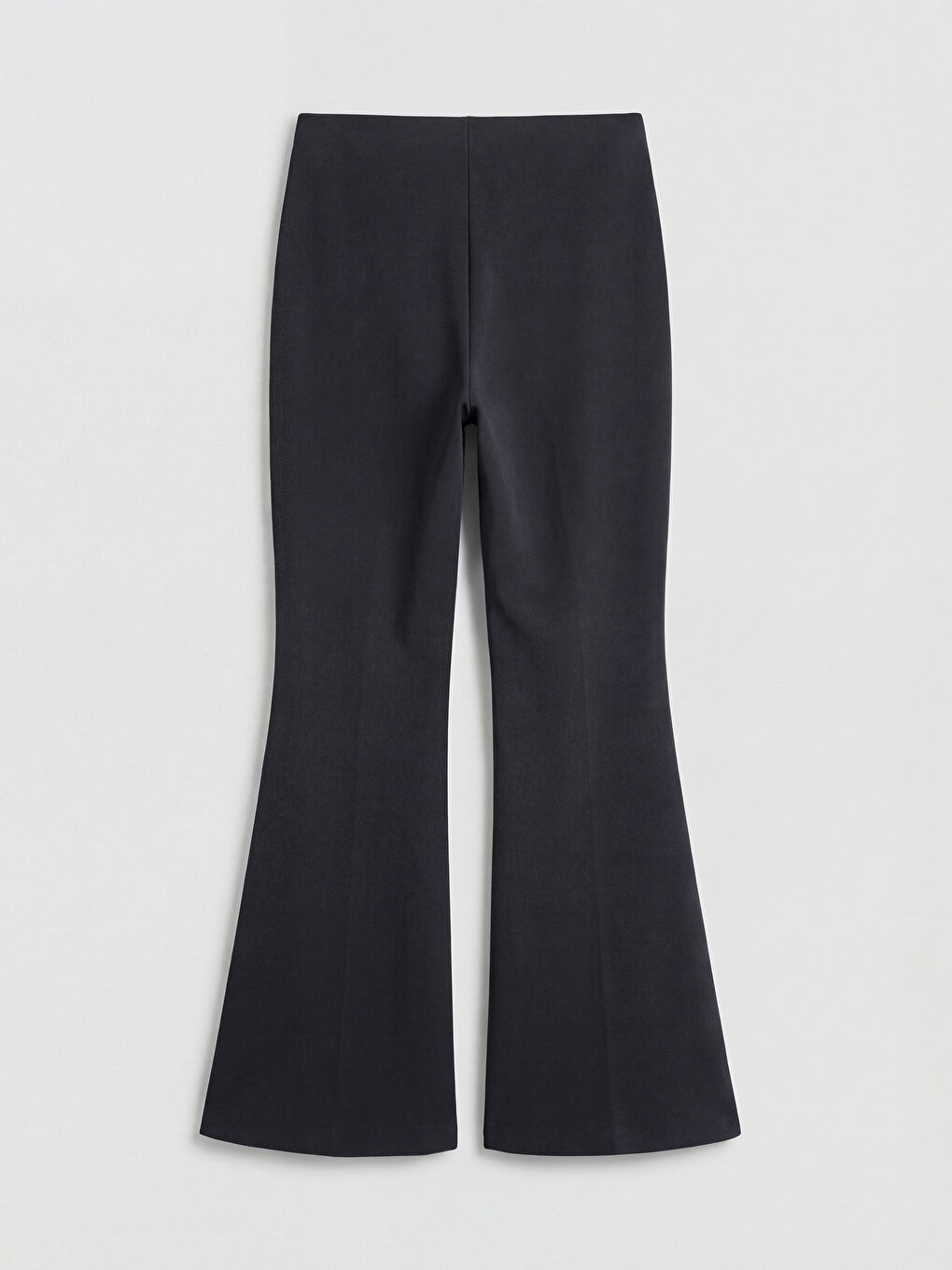 Antrasit Beli Lastikli İspanyol Paça Kadın Pantolon-1