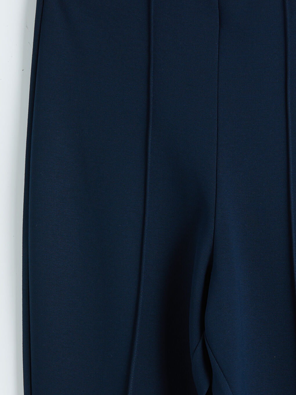 Lacivert Beli Lastikli İspanyol Paça Kadın Pantolon-2