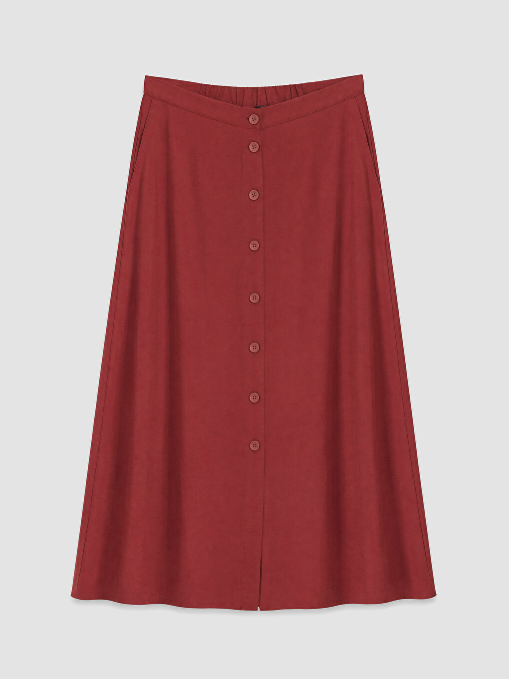 Bordo Beli Lastikli A Kesim Etek