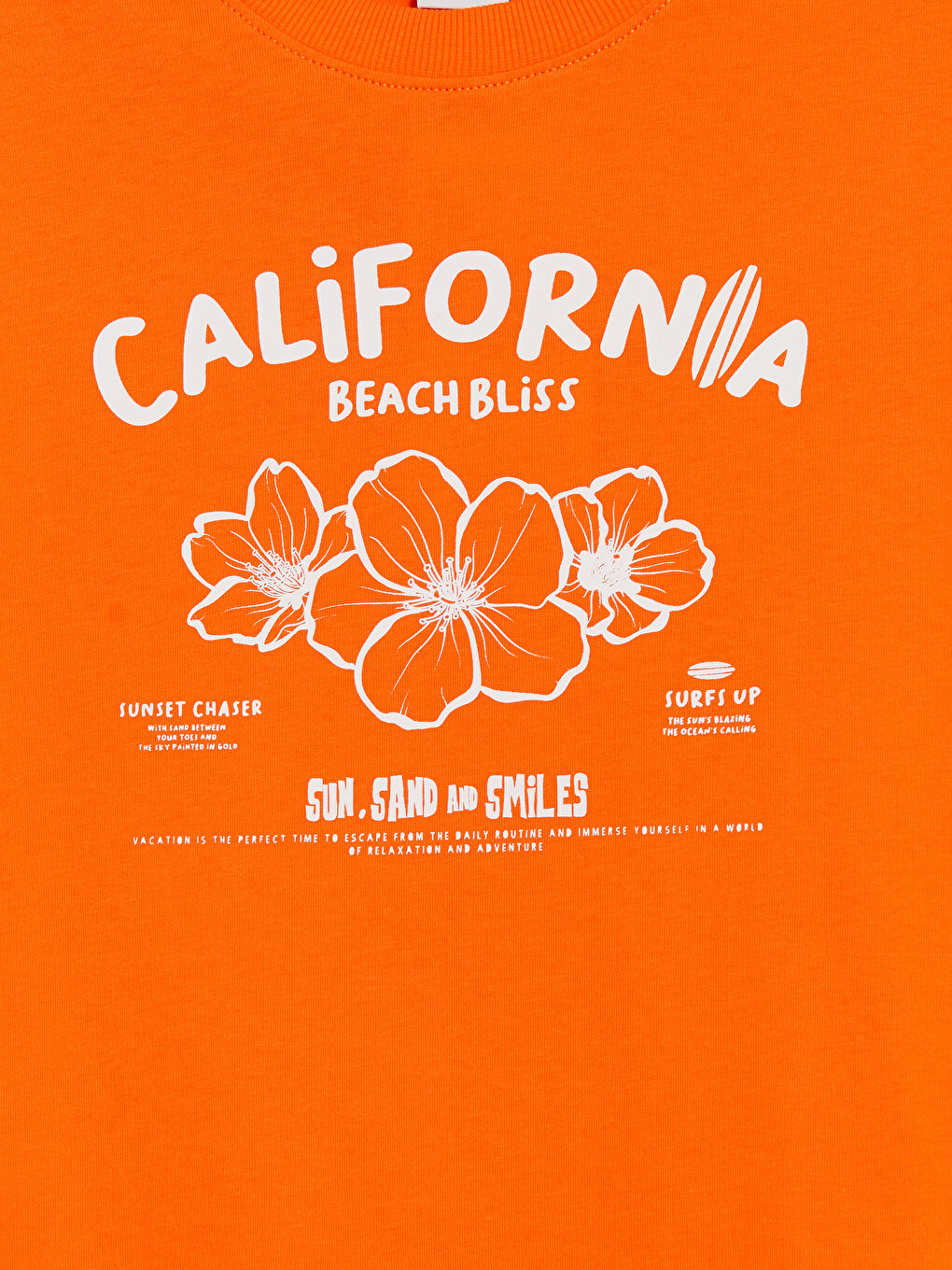 Crew Neck California Printed Girls' T-shirt-2