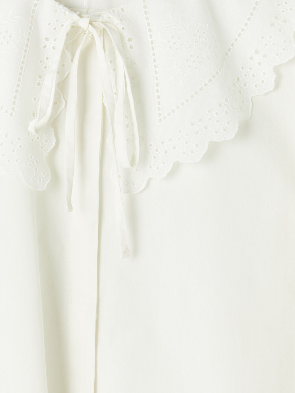 Ekru Bebe Yaka Nakışlı Kadın Gömlek Tunik-2