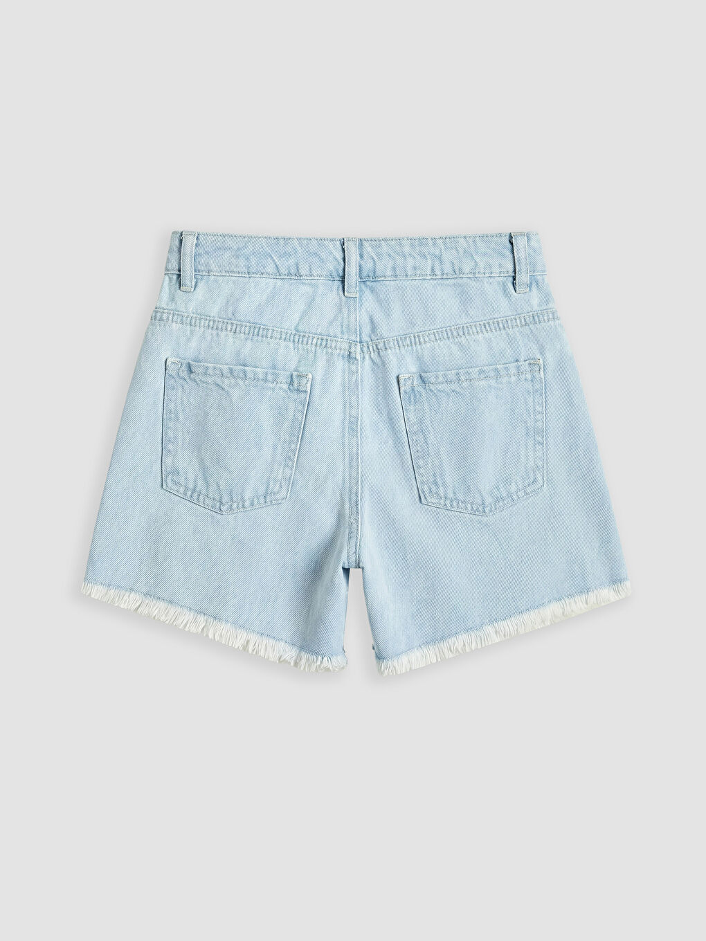 İndigo Kalp Nakışlı Kız Çocuk Jean Şort-1