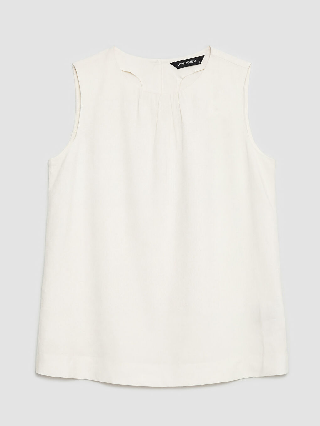 Ekru Bisiklet Yaka Modal Karışımlı Bluz