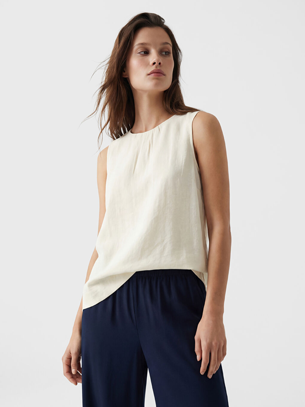 Crew Neck Modal Blend Blouse