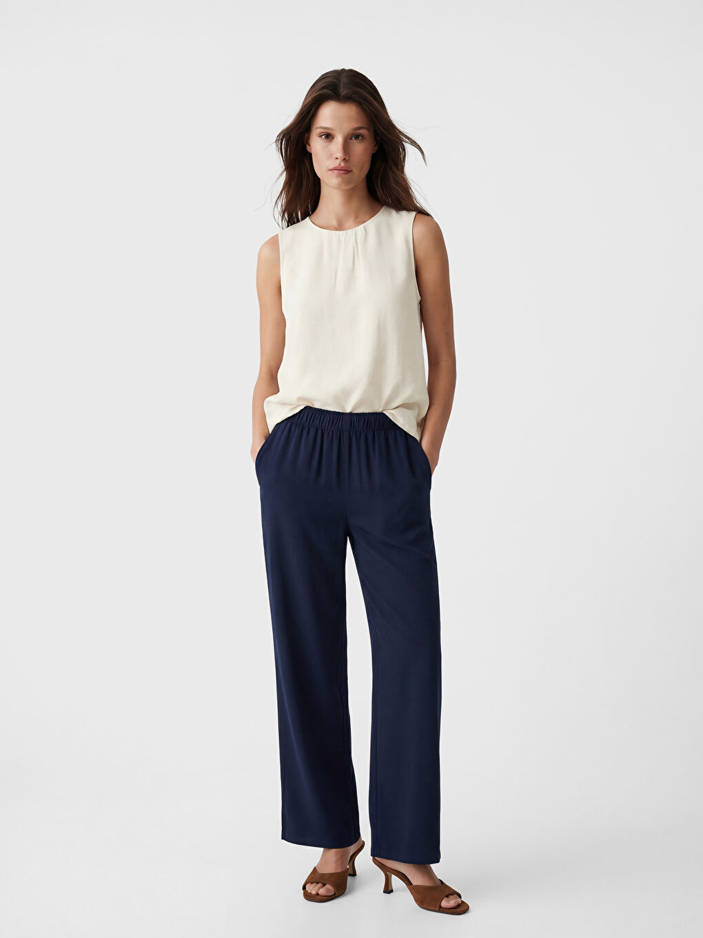 Crew Neck Modal Blend Blouse-1
