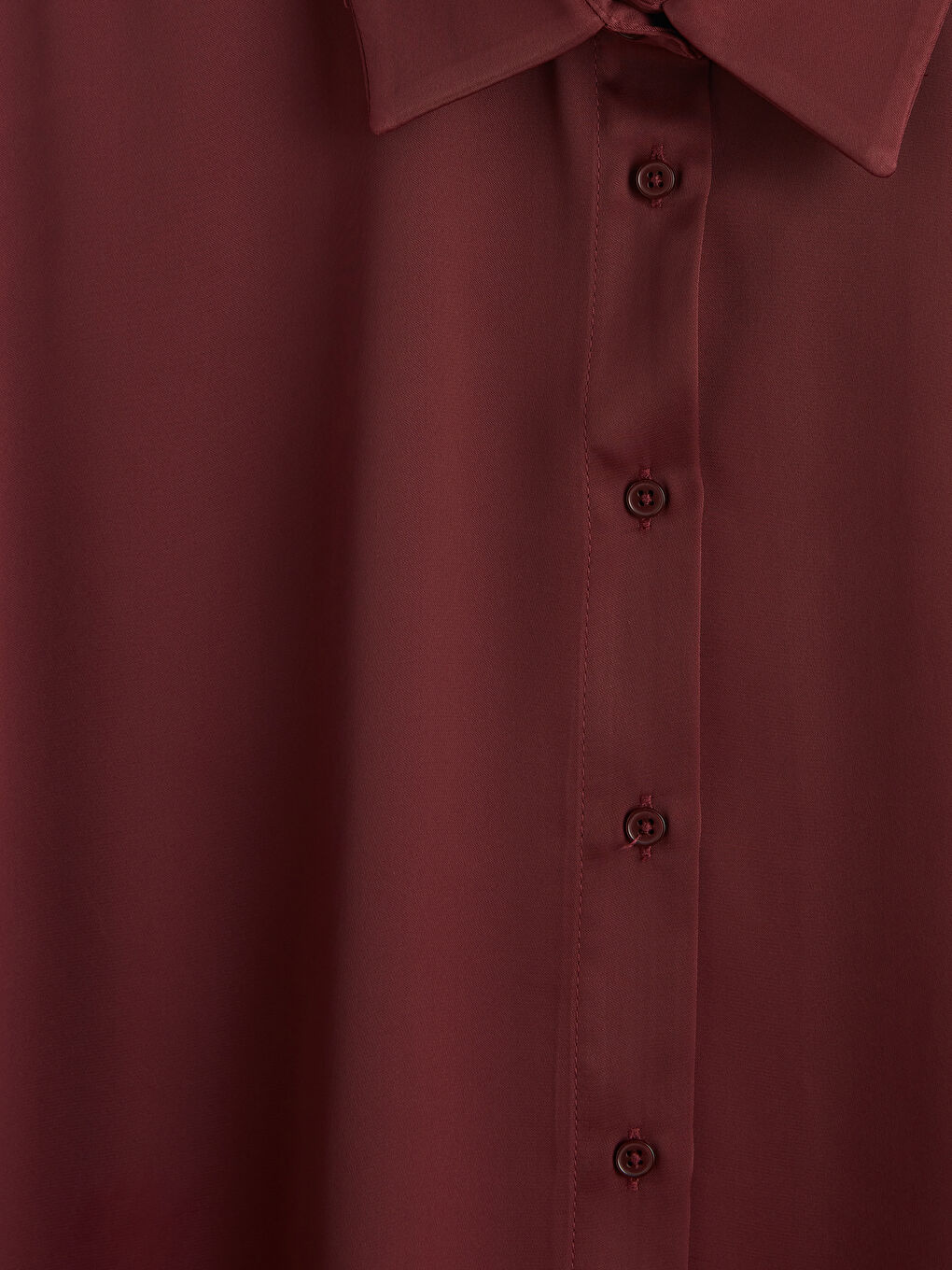 Kırmızı Saten Kadın Gömlek-2