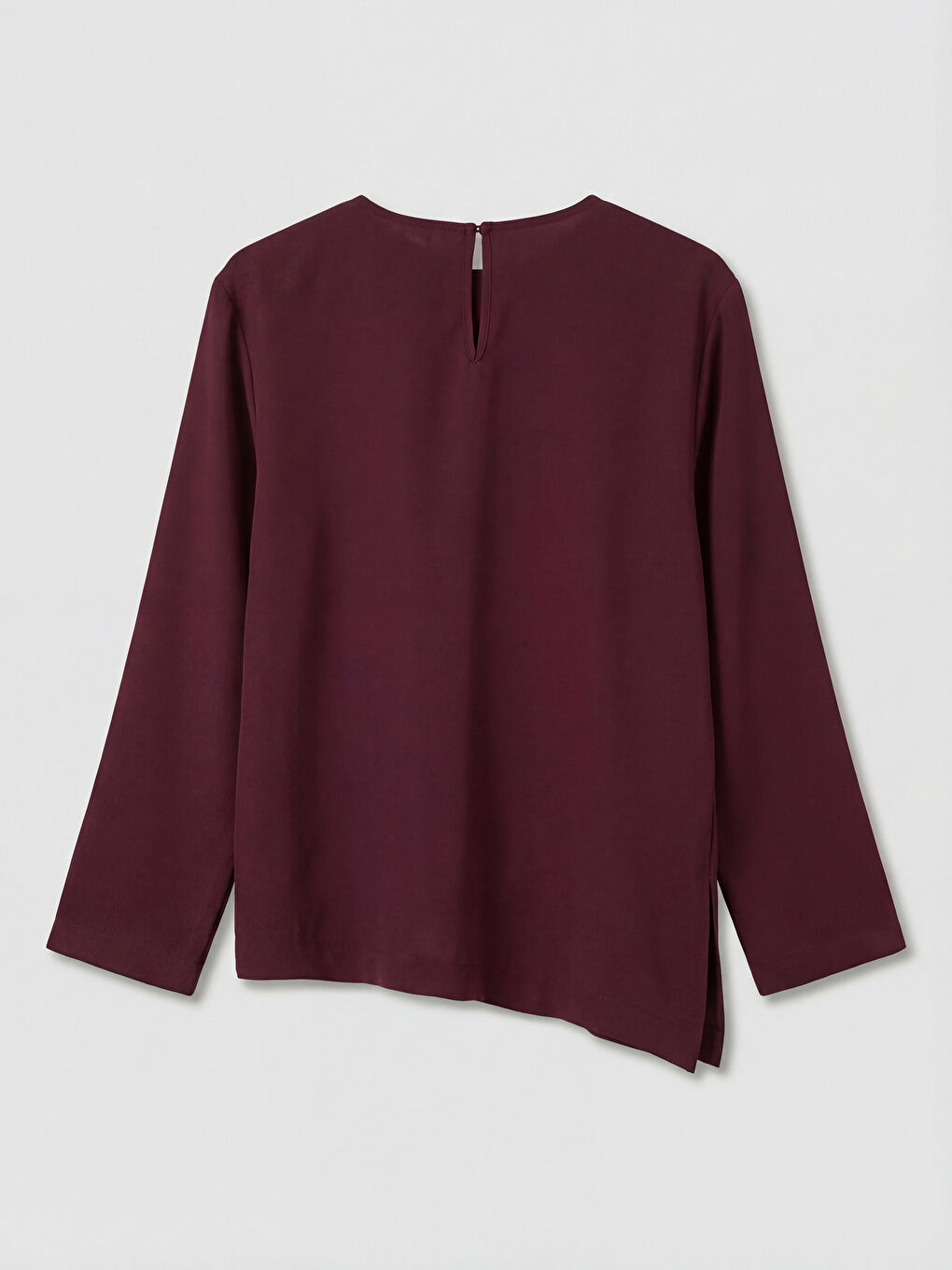 Bordo Bisiklet Yaka Büzgülü Bluz-1