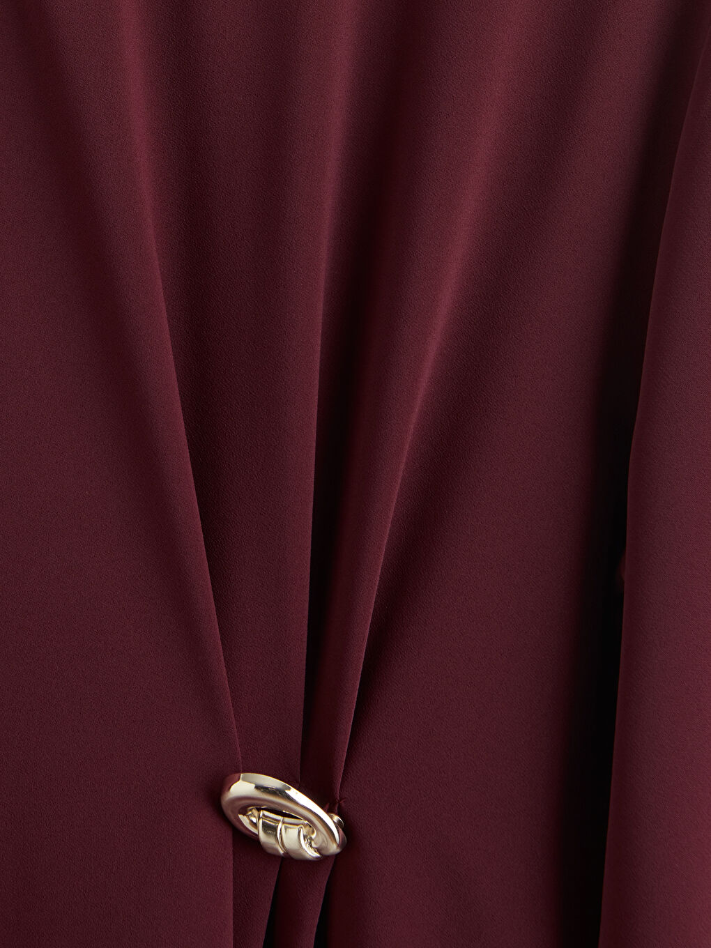 Bordo Bisiklet Yaka Büzgülü Bluz-2