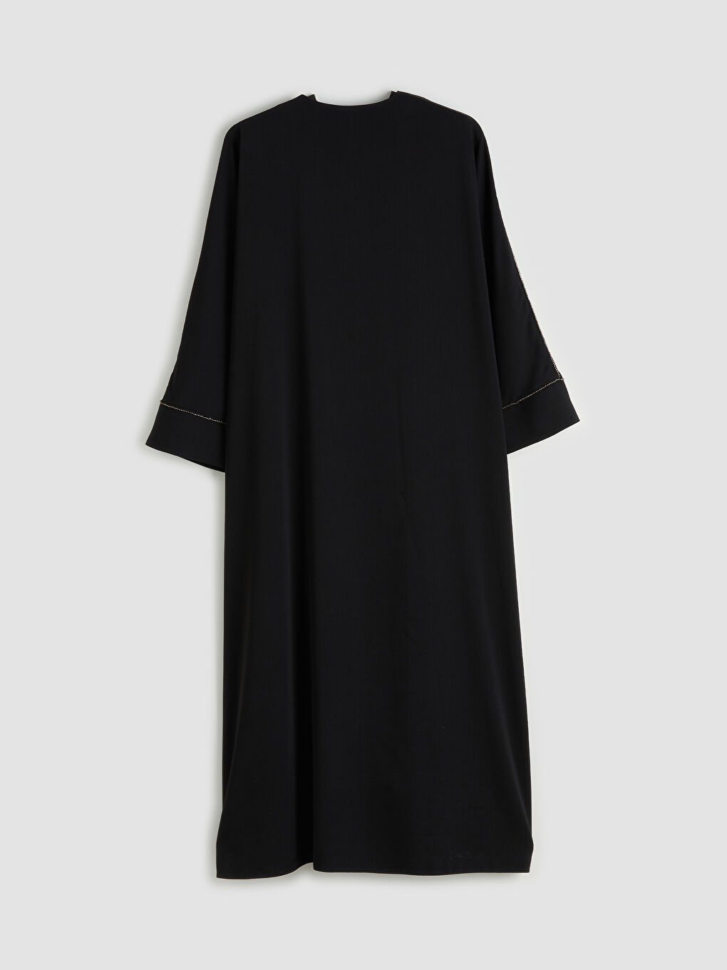 Lacivert Bisiklet Yaka Oversize Krep Kadın Ferace-4