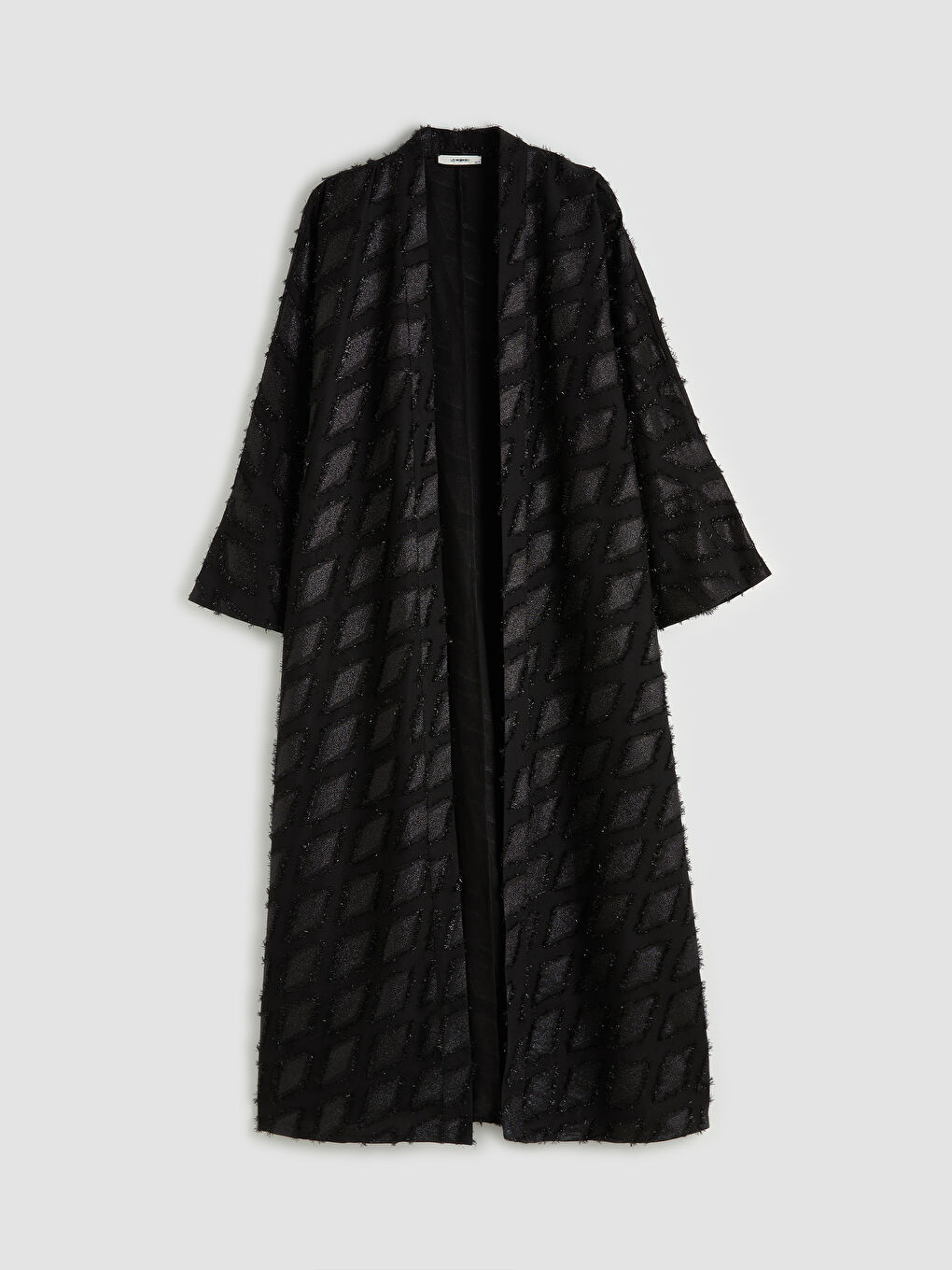 Siyah Şal Yaka Kuşaklı Kadın Ferace-3