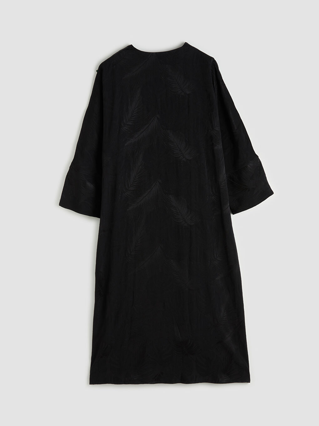 Siyah V Yaka Desenli Kadın Kimono-4