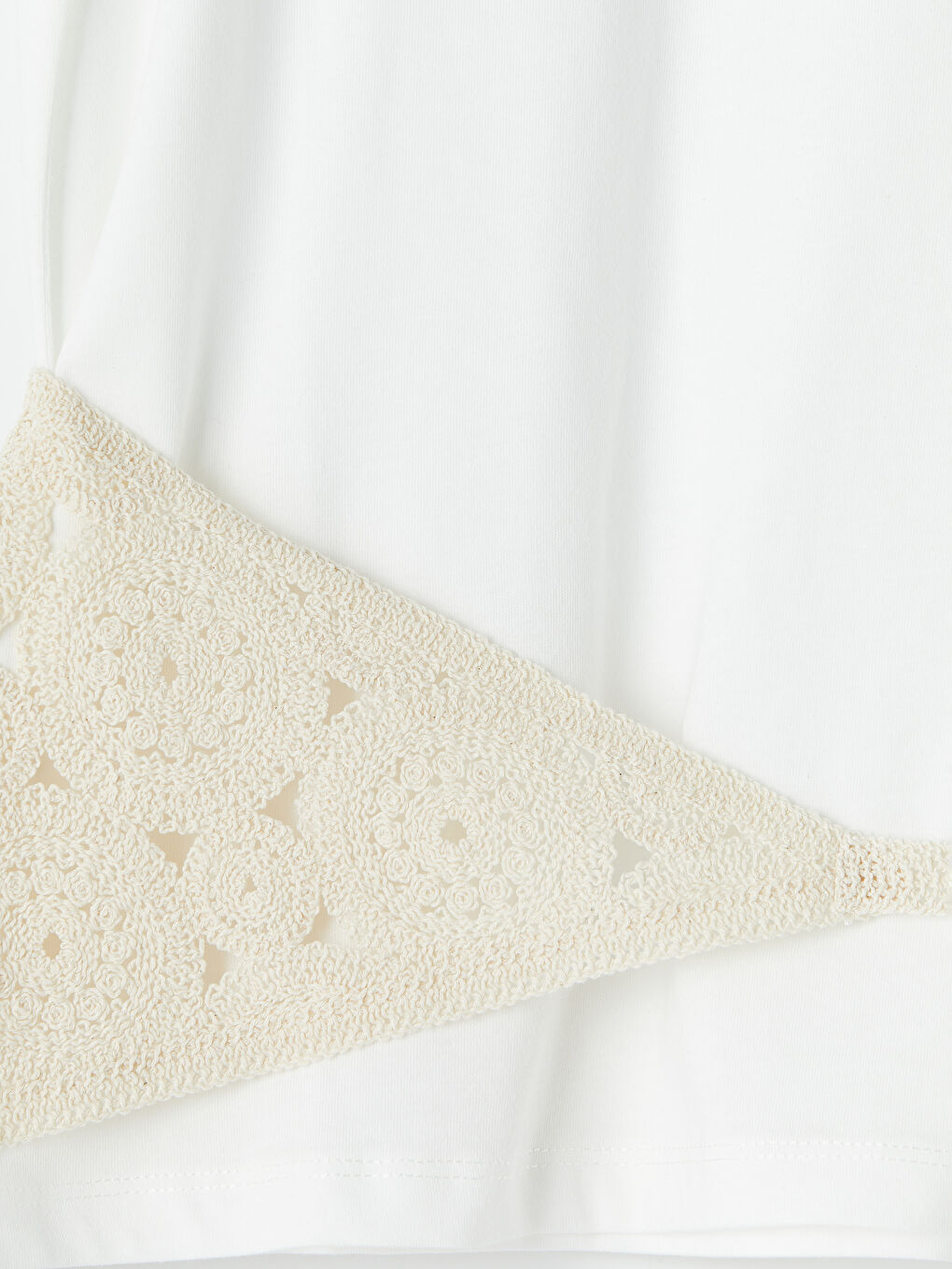 Beyaz Şal Bağlamalı Kroşe Detaylı Bluz-2