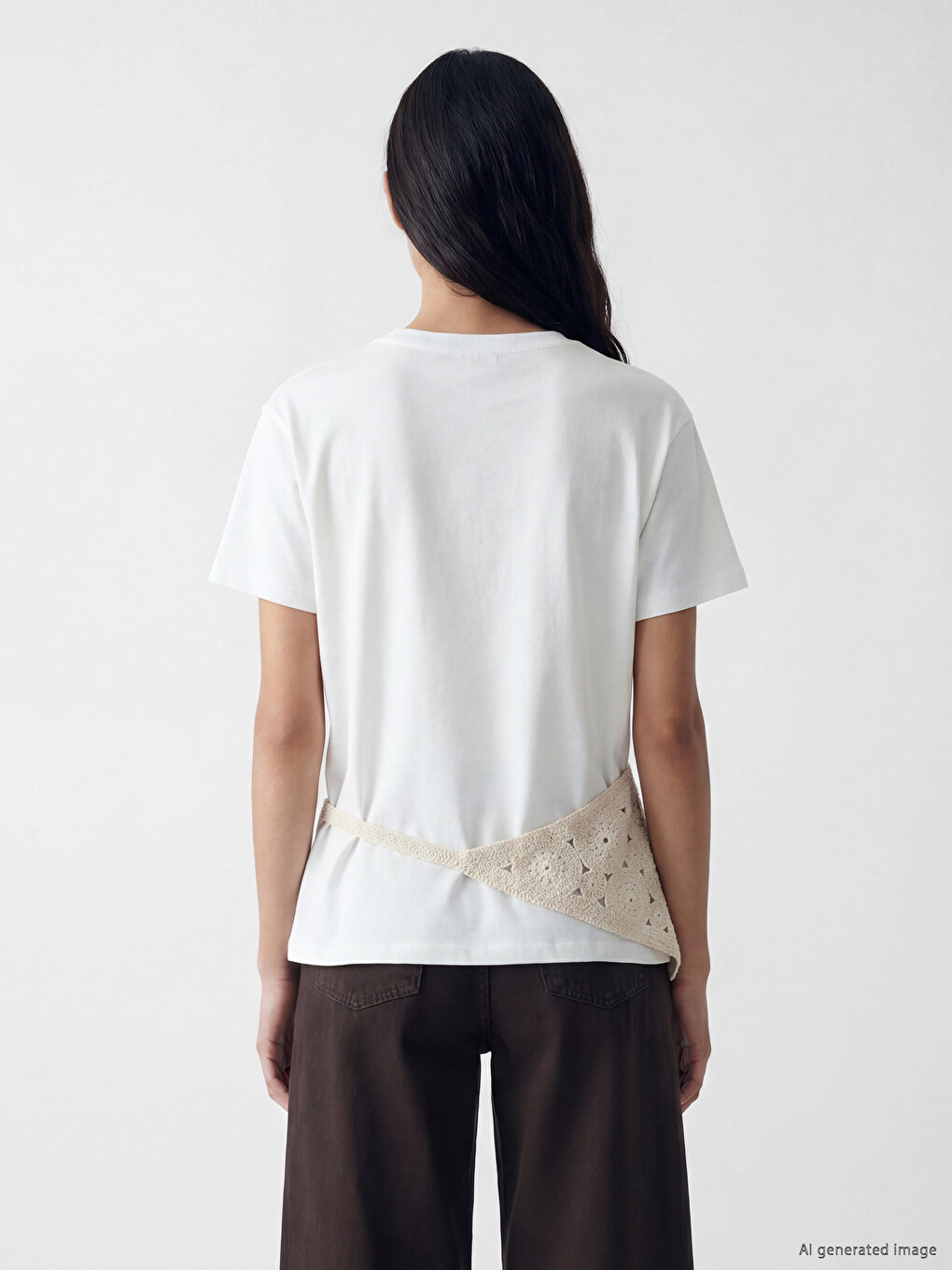Shawl-Tied Crochet Detailed Blouse-3
