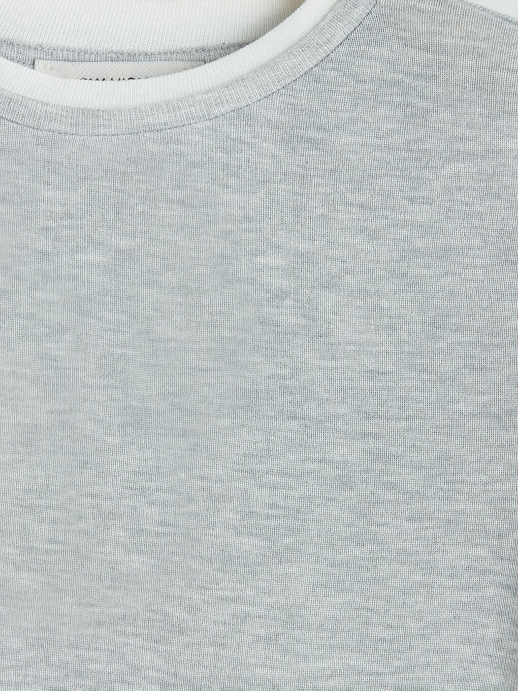 Gri Bisiklet Yaka Kadın Tişört-2