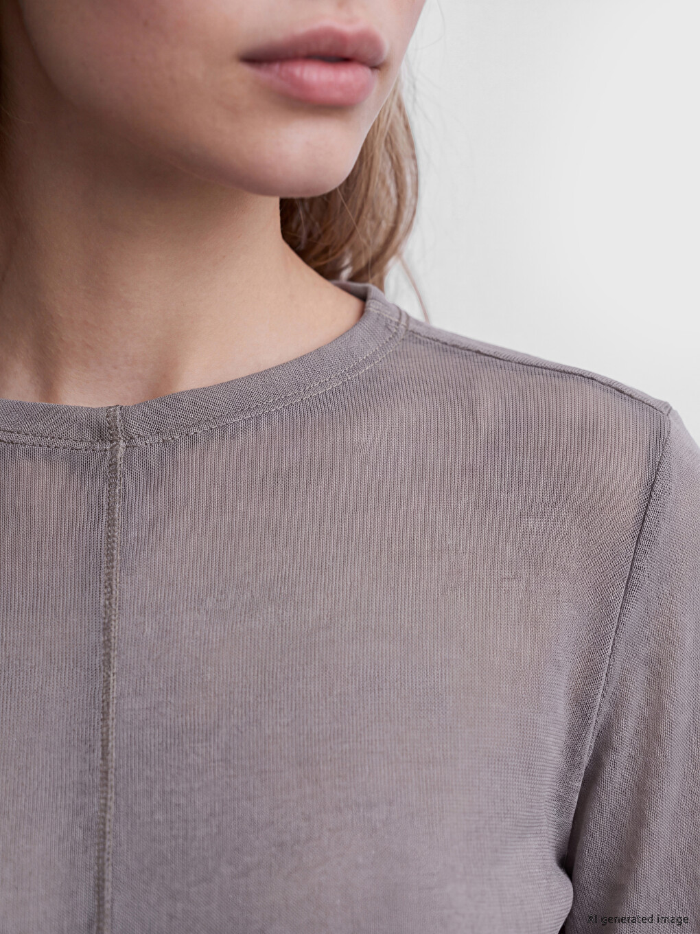 Rundhalsausschnitt Transparente Bluse-2
