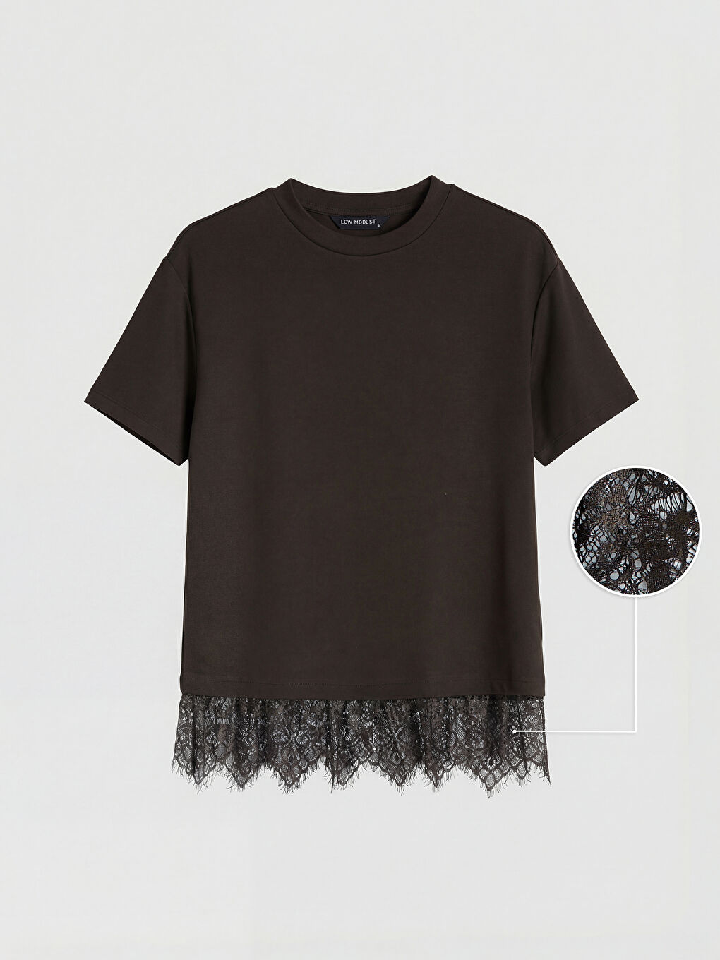 Lace Detailed Soft Touch Women's T-Shirt-4