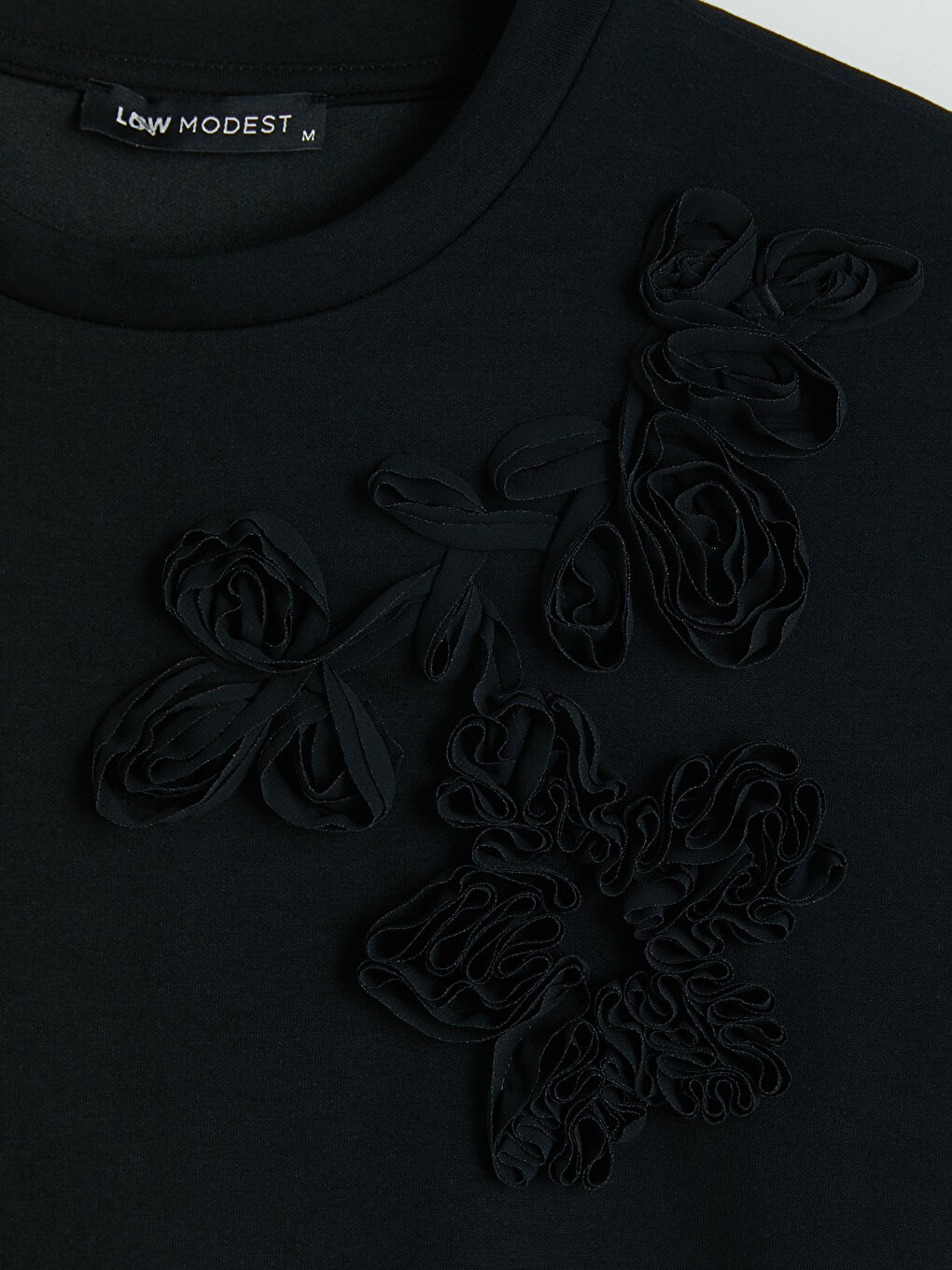 Siyah Nakışlı Soft Touch Kadın Tunik-2