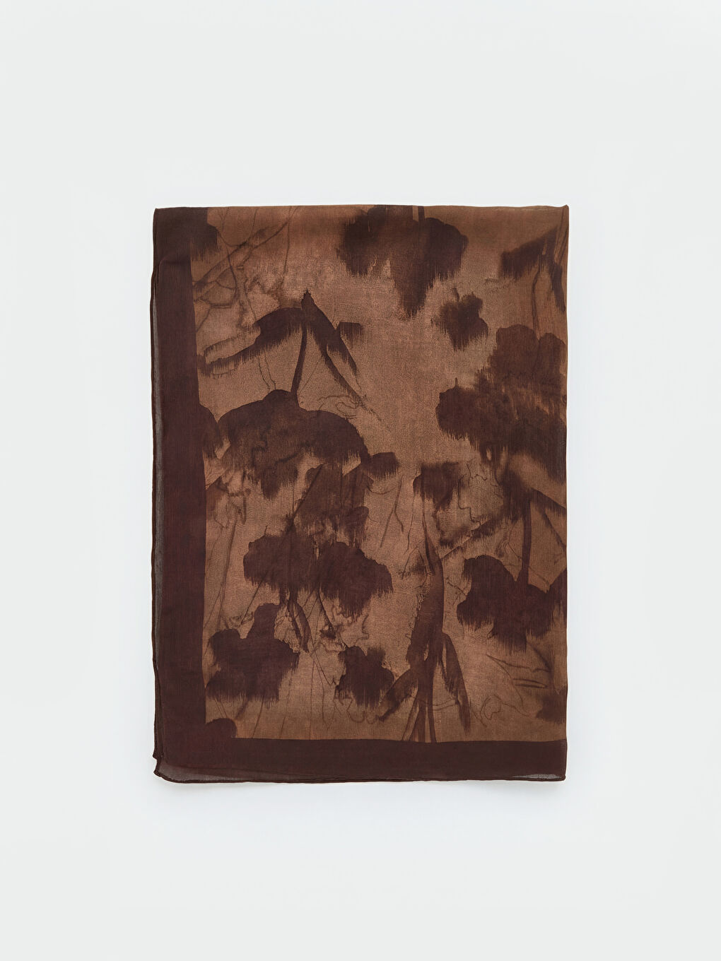 Kahverengi Desenli Kadın Şal-1