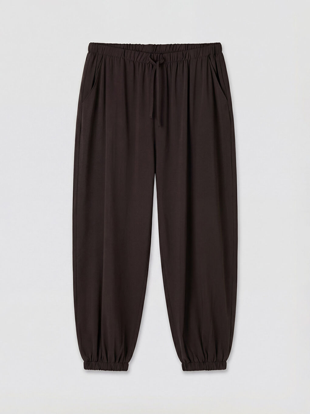 Kahverengi Beli Lastikli Kadın Jogger Pantolon