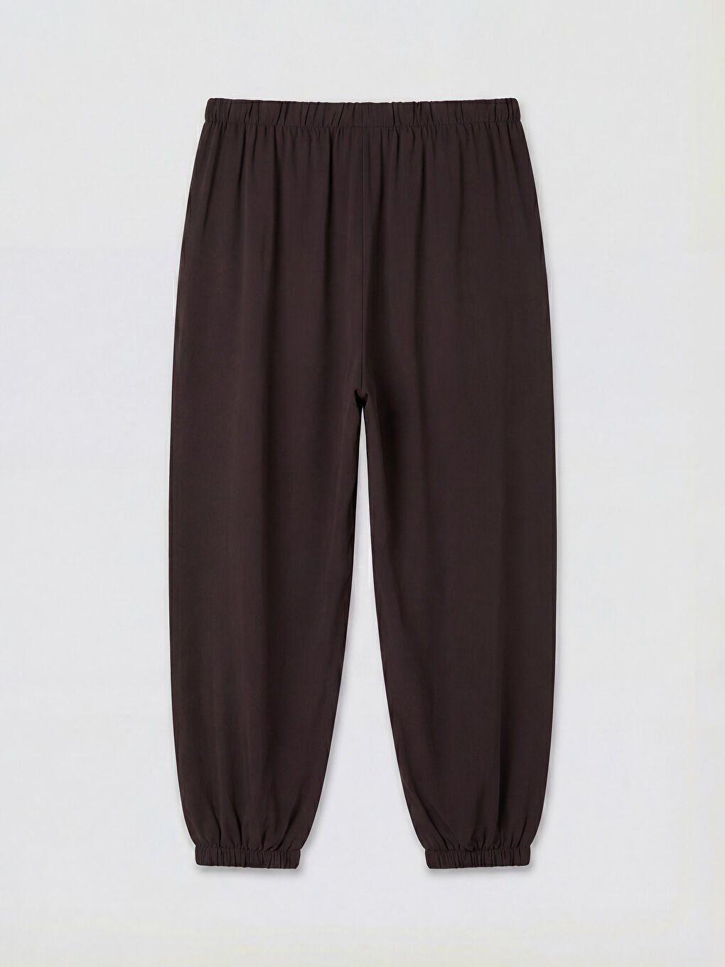 Kahverengi Beli Lastikli Kadın Jogger Pantolon-1