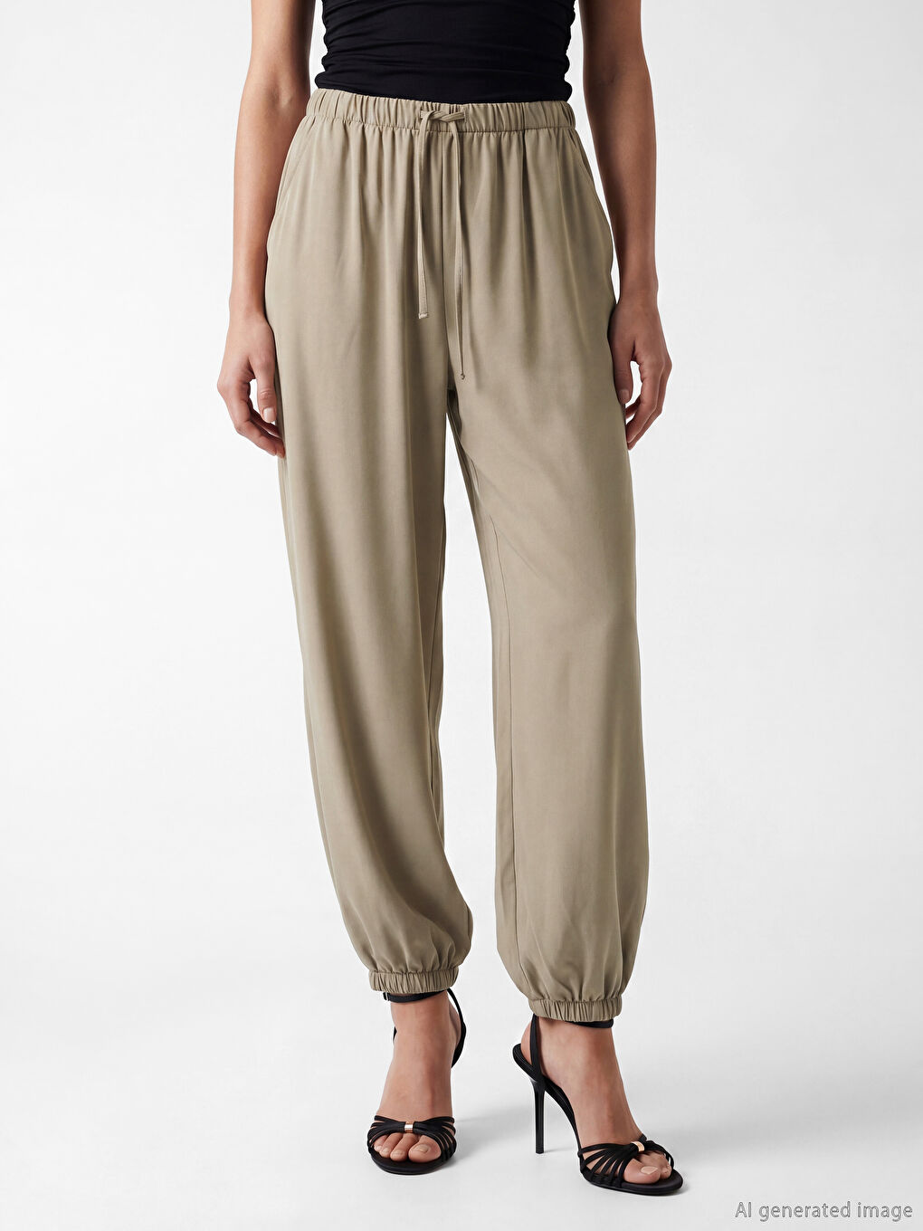 Elastic Waist Women's Jogger Trousers-1
