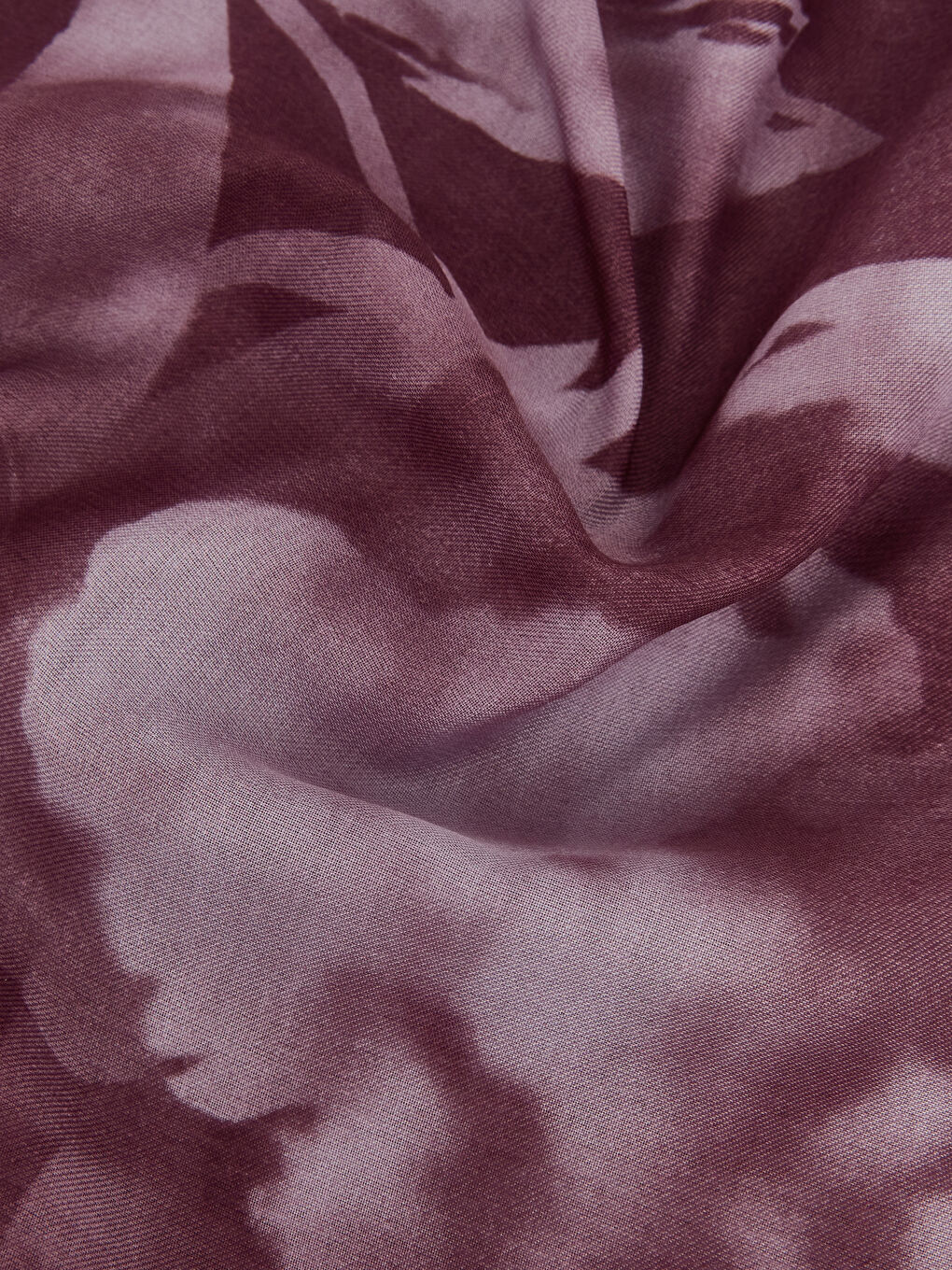 Mürdüm Yaprak Desenli Kadın Şal-2