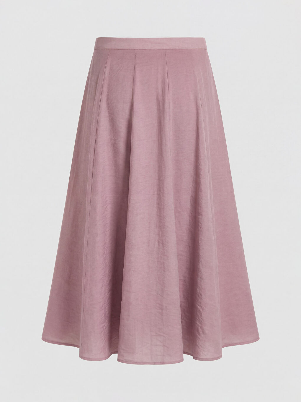 Pembe Beli Lastikli Kloş Etek-1