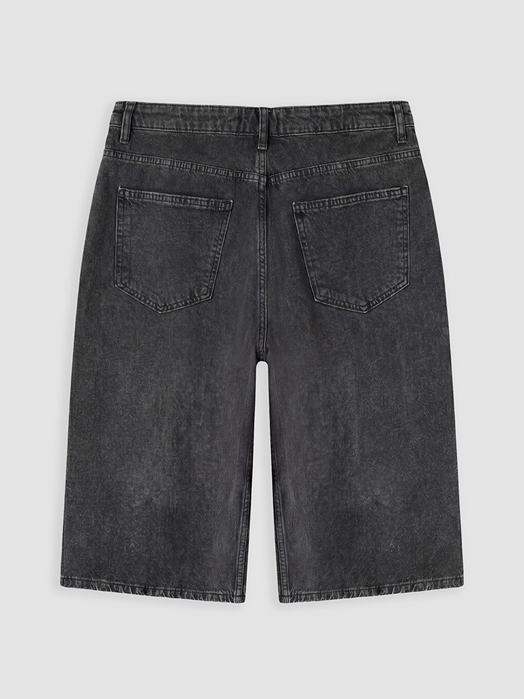 Antrasit Loose Fit Erkek Jean Şort-1