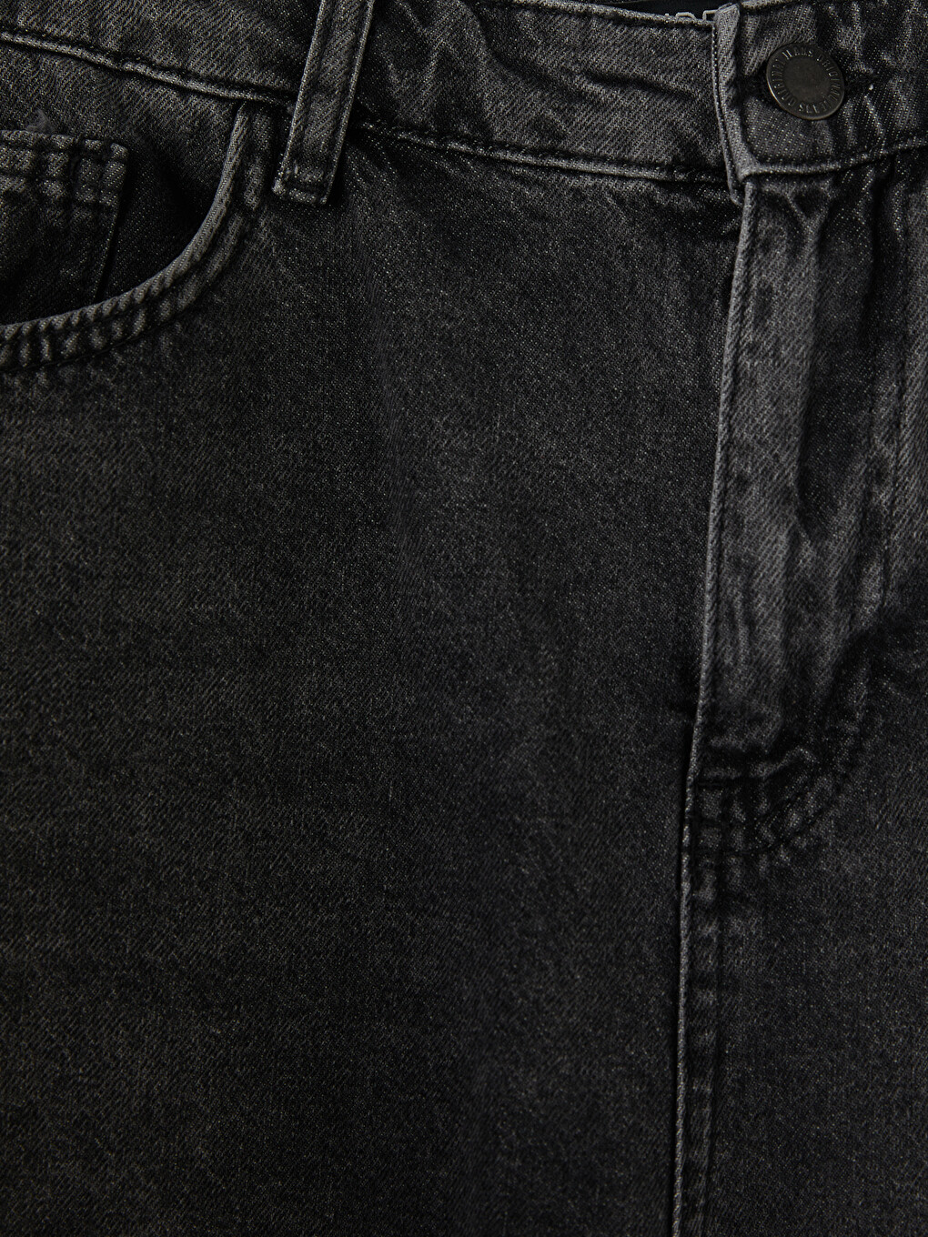 Antrasit Loose Fit Erkek Jean Şort-2