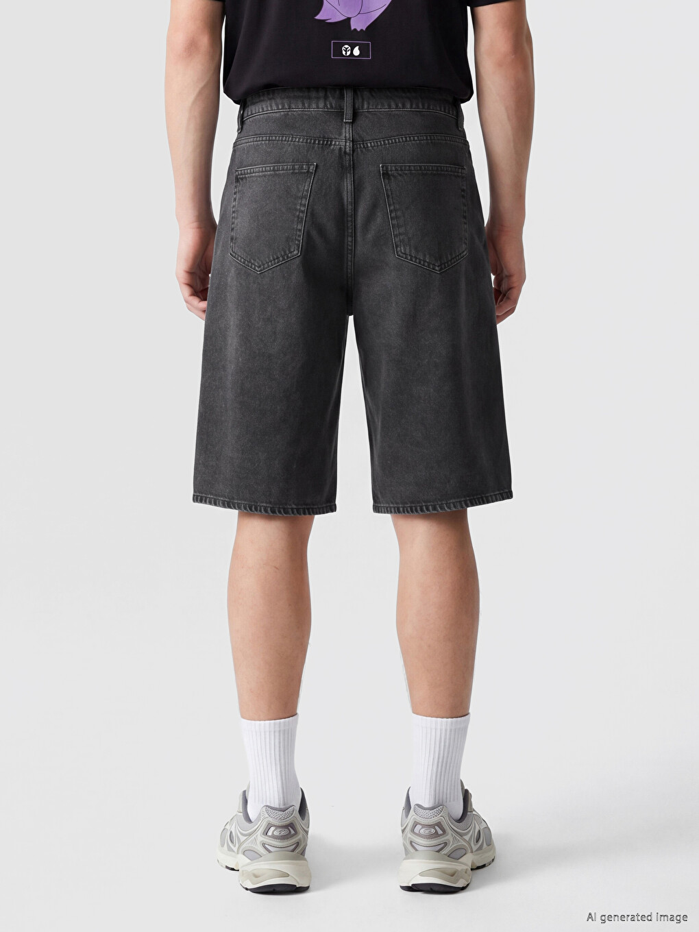 Loose Fit Men's Denim Shorts-2