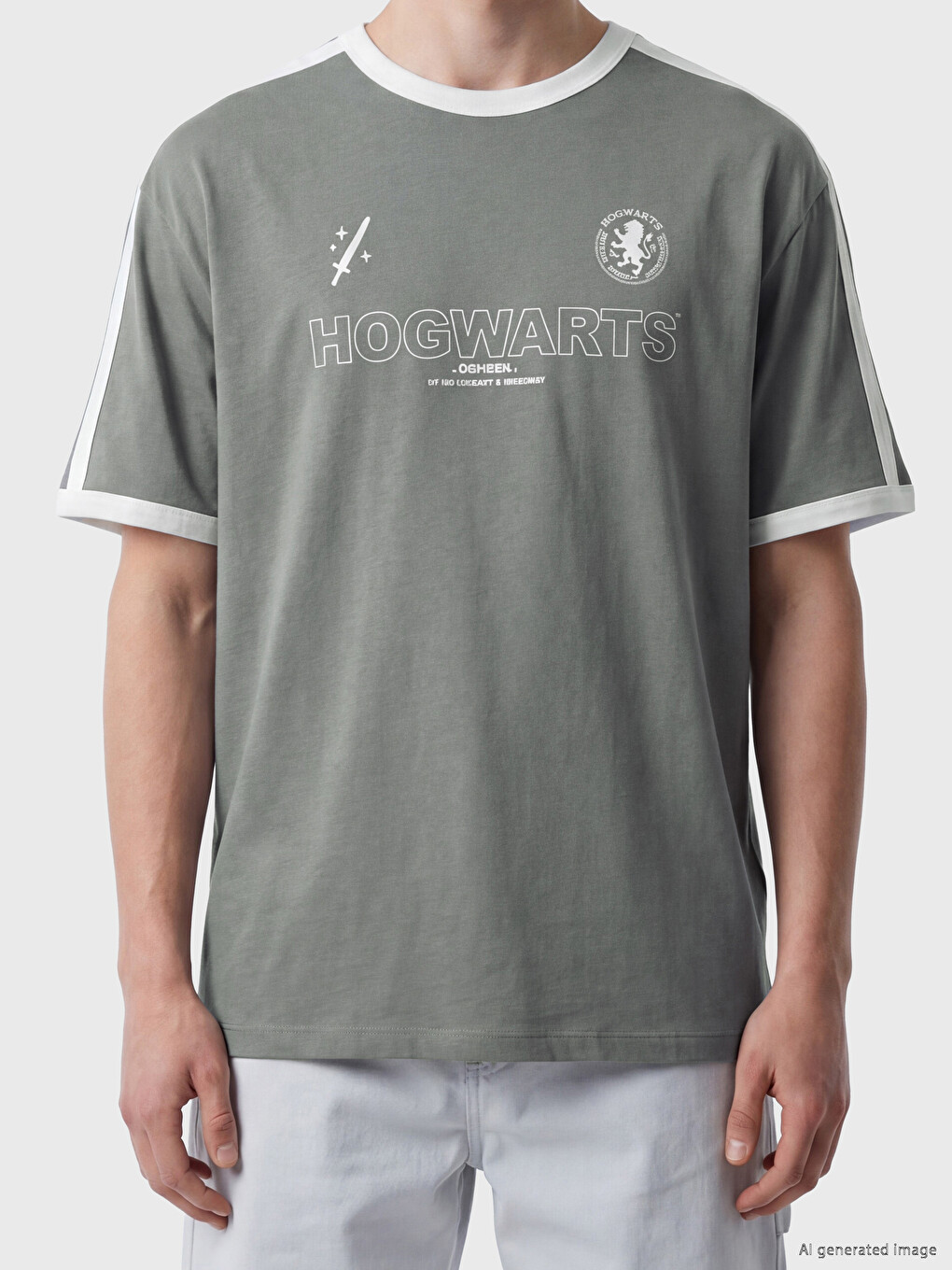 Crew Neck Harry Potter Printed Men's T-Shirt-2