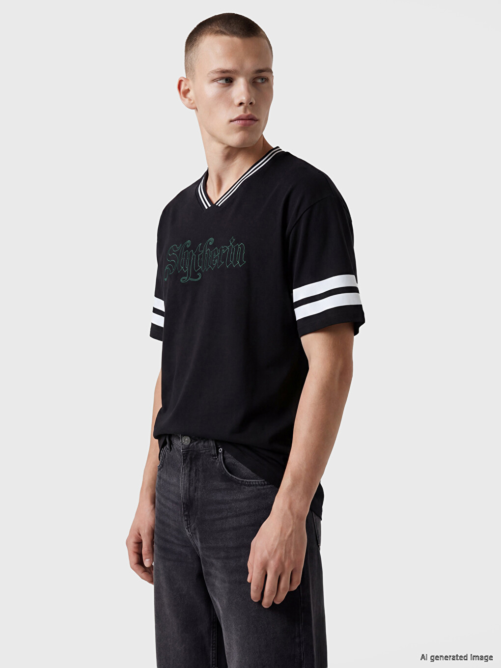 V Neck Harry Potter Printed Men's T-Shirt