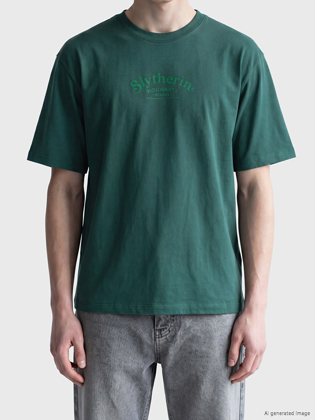 Tricou cu guler rotund imprimat Harry Potter pentru bărbați-2