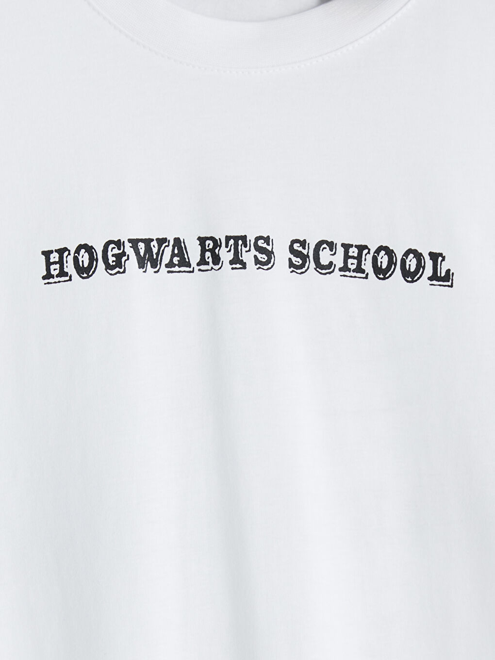 Beyaz Bisiklet Yaka Harry Potter Baskılı Erkek Tişört-2