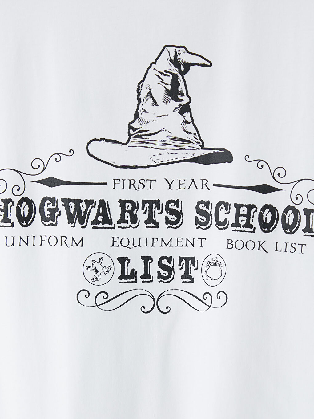 Beyaz Bisiklet Yaka Harry Potter Baskılı Erkek Tişört-3