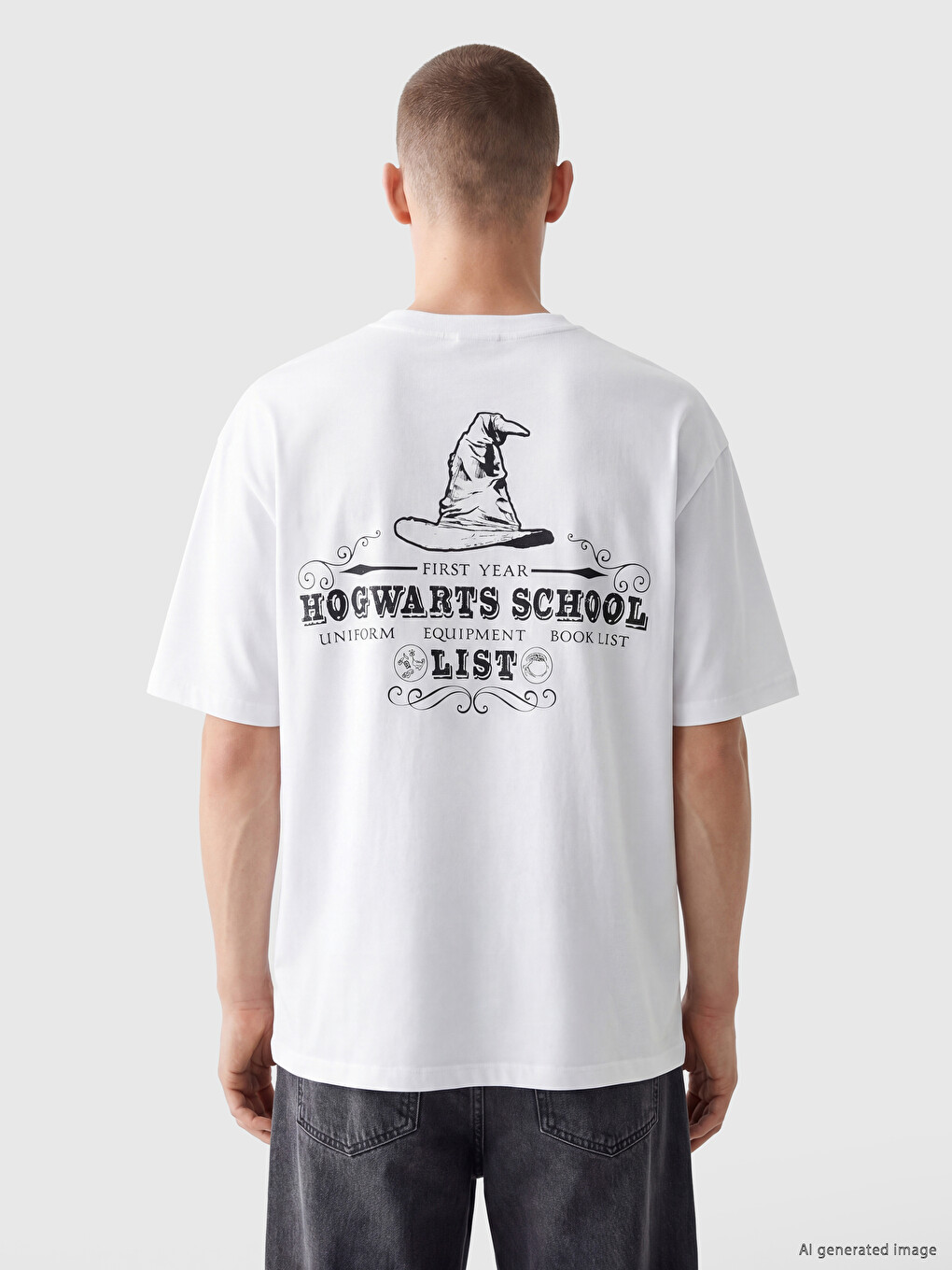Crew Neck Harry Potter Printed Men's T-Shirt-3