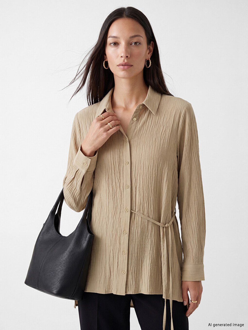 Textured Women's Shirt Tunic