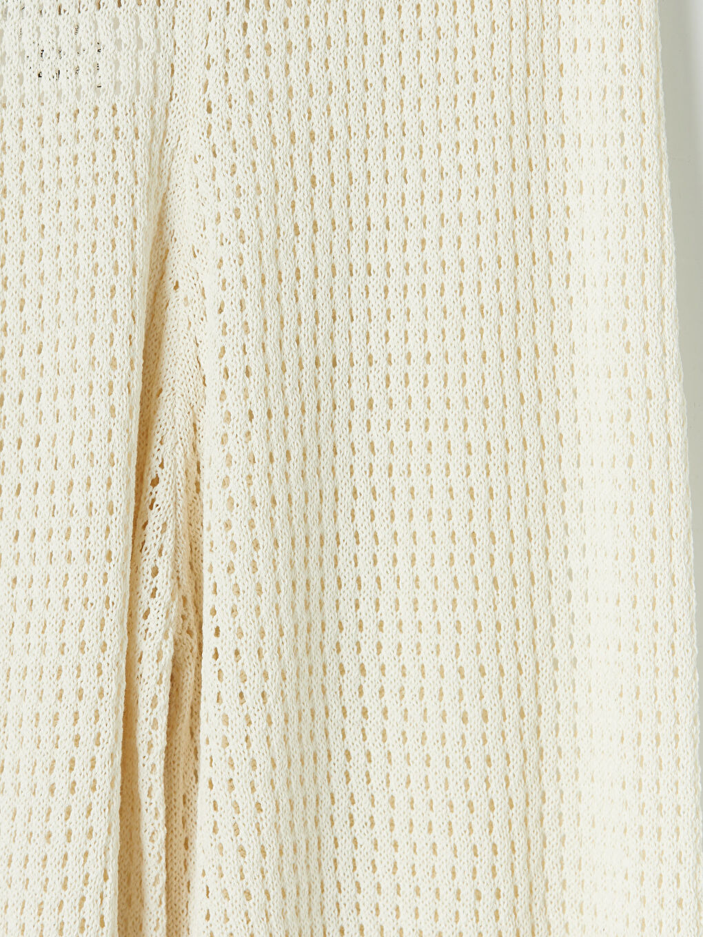 Bej Beli Lastikli Ajurlu Kadın Pantolon-2