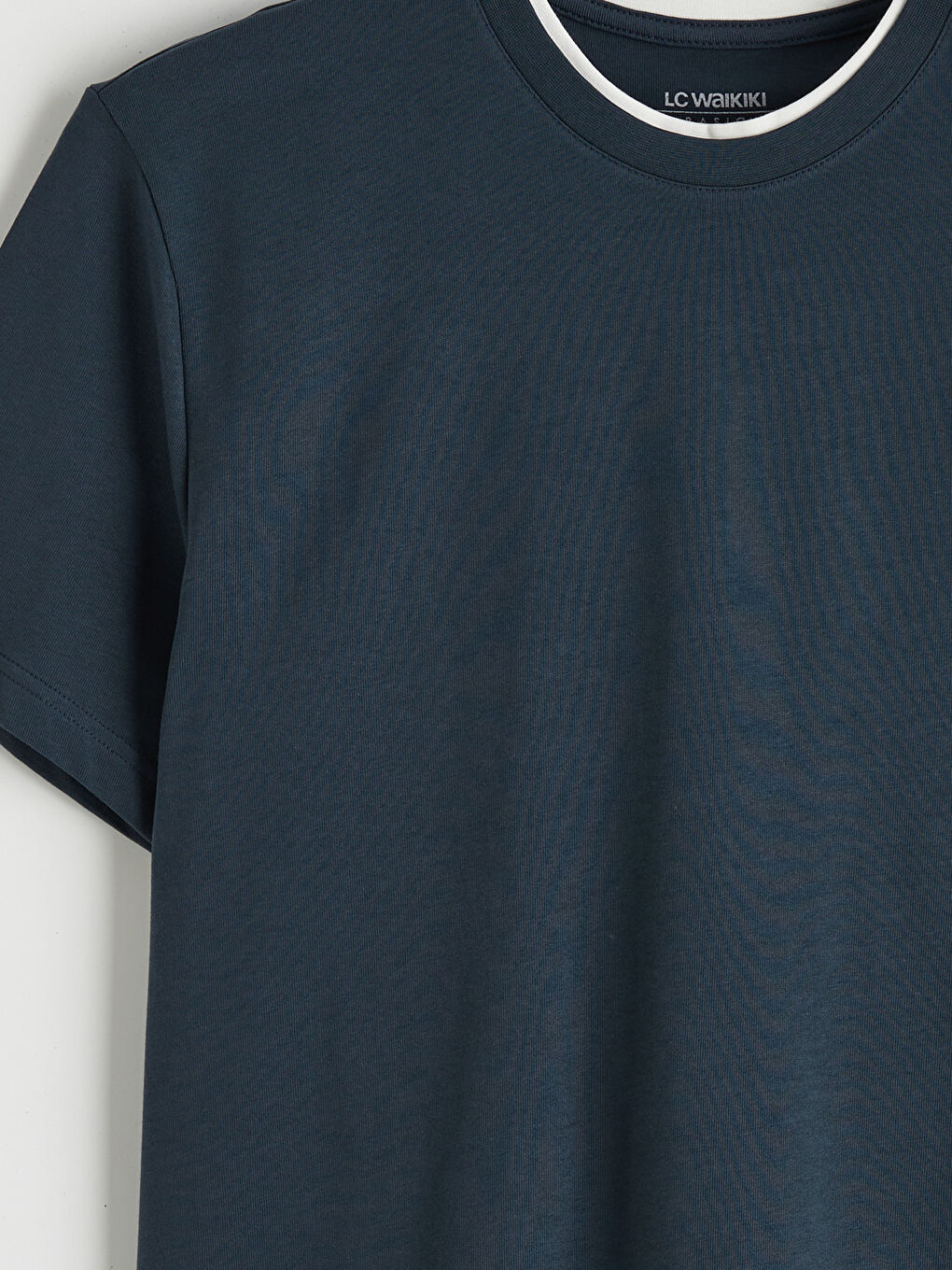 Petrol Bisiklet Yaka Erkek Tişört-2