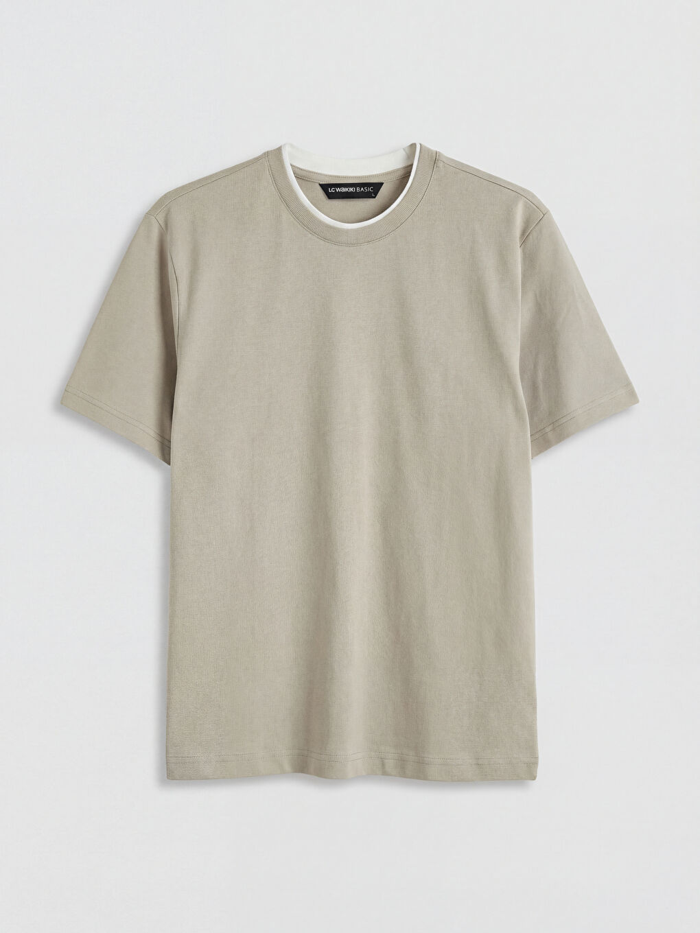 Gri Bisiklet Yaka Erkek Tişört