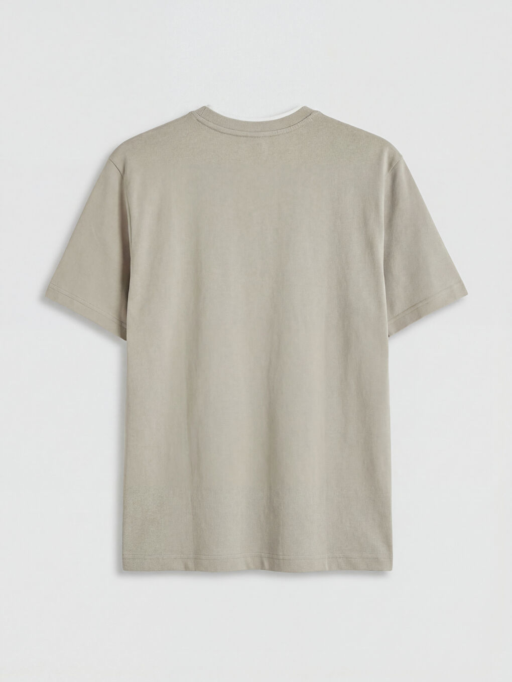 Gri Bisiklet Yaka Erkek Tişört-1