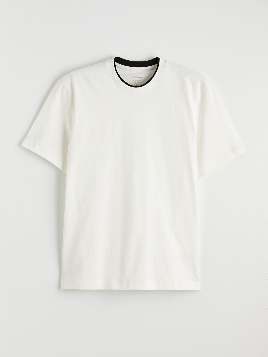 Ekru Bisiklet Yaka Erkek Tişört