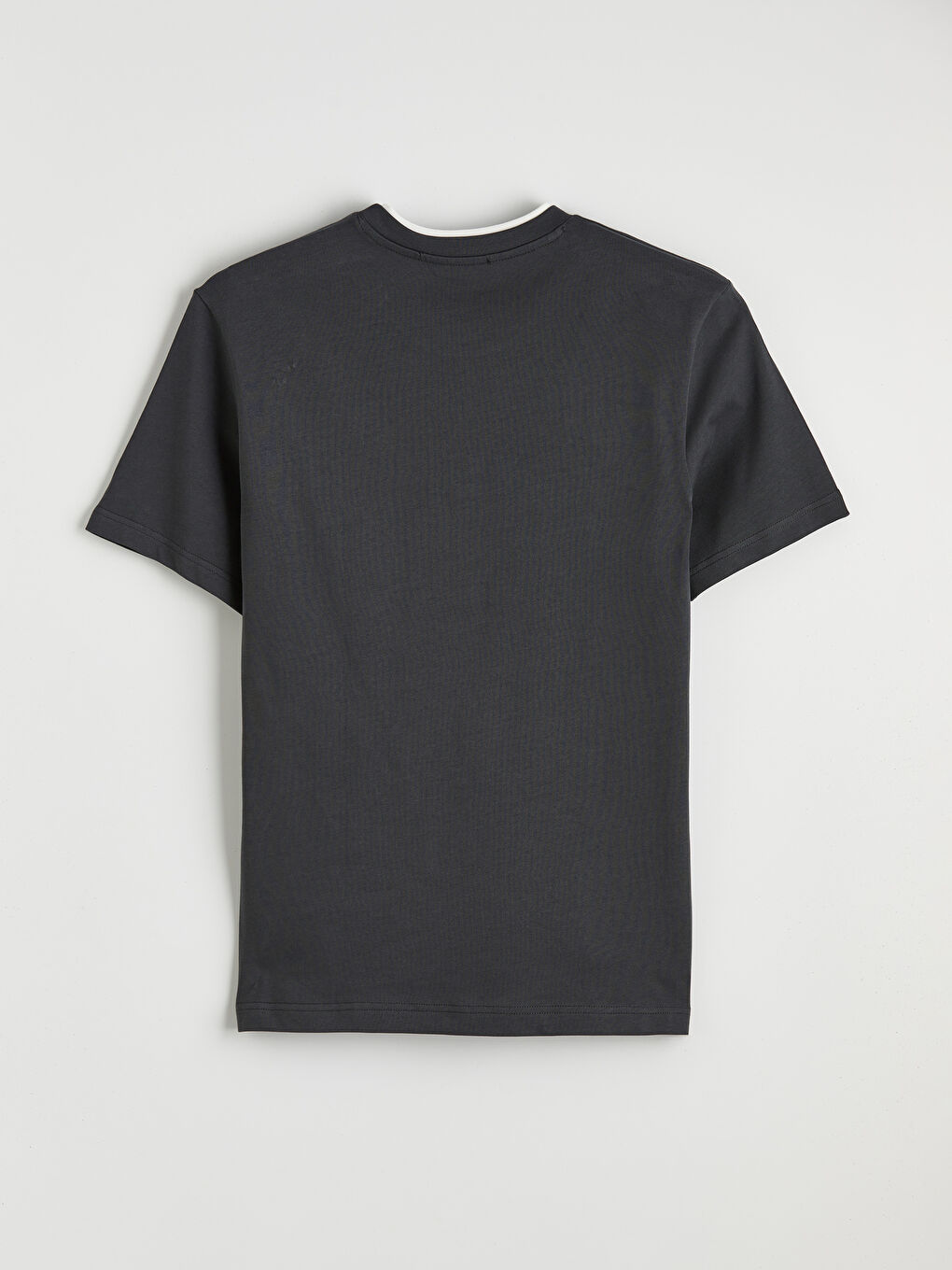 Antrasit Bisiklet Yaka Erkek Tişört-1