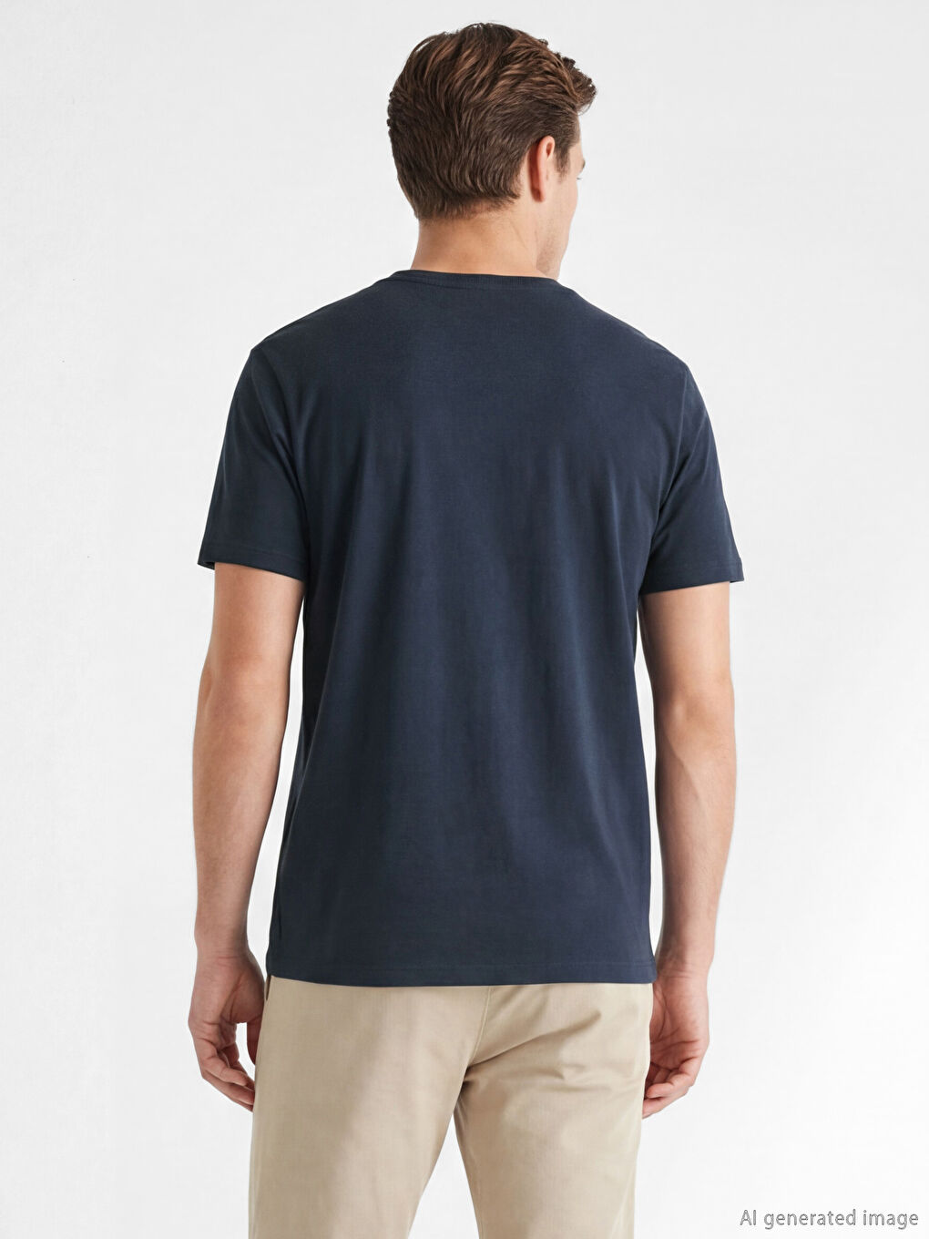 Petrol Bisiklet Yaka Erkek Tişört-3