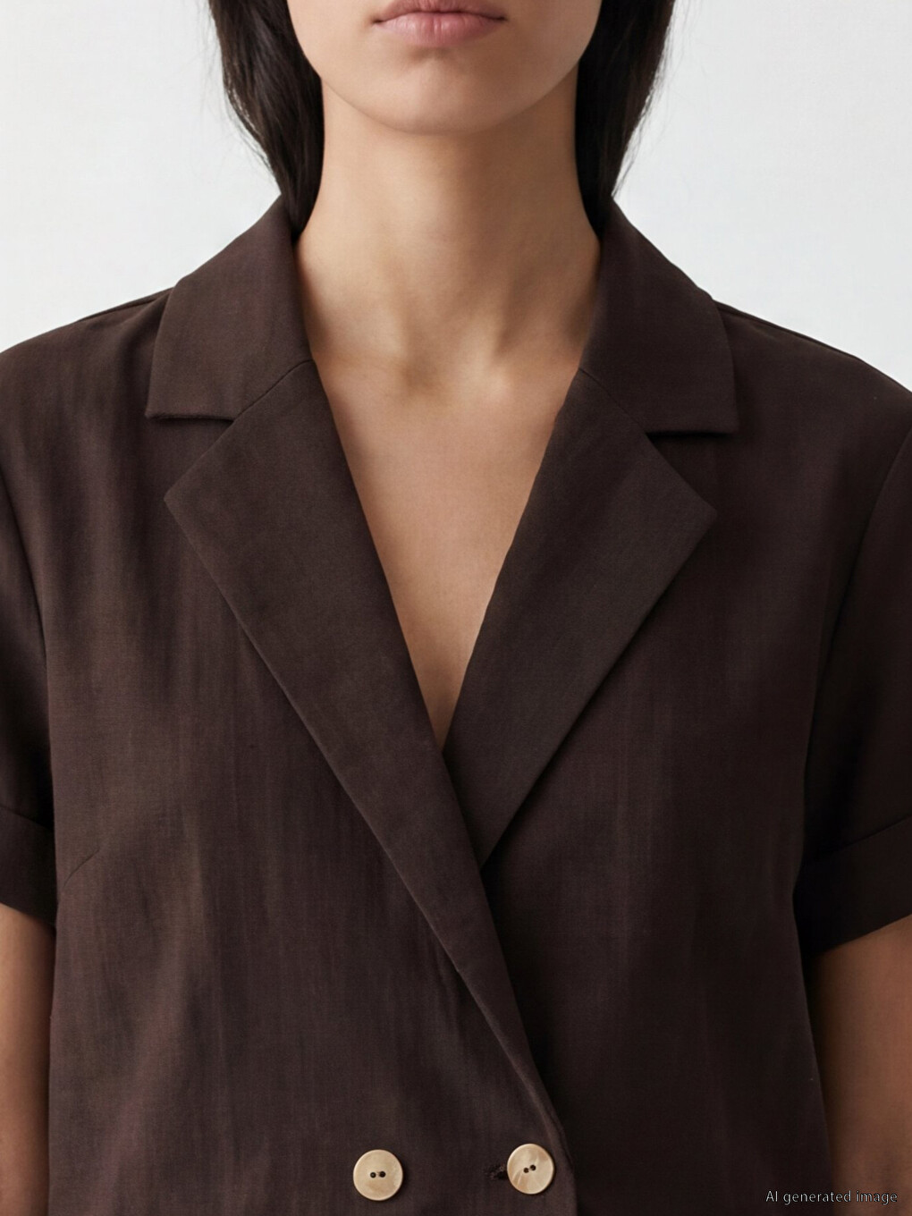 Collared Neck Pleated Women's Short Jumpsuit-1