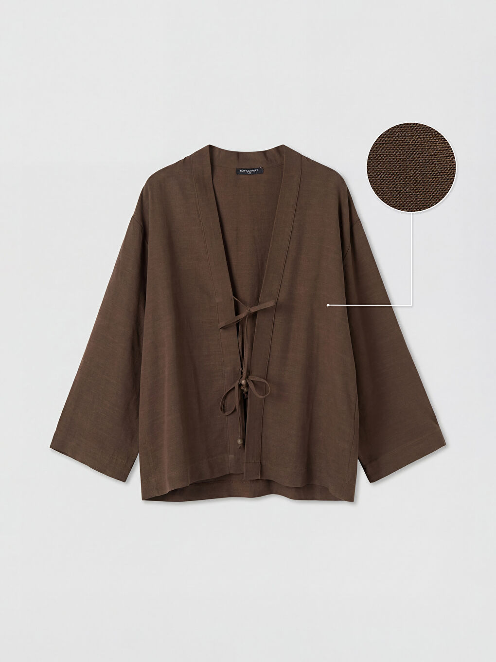 Kahverengi V Yaka Kadın Kimono