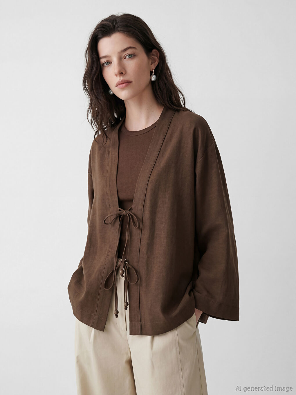 V Neck Women's Kimono